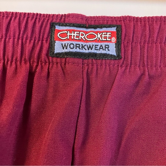 Cherokee Workwear Scrub Pants, M, Wine - Picture 3 of 7